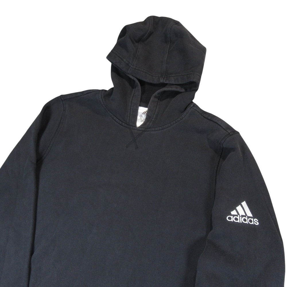Adidas Boys Hoodie Sweater XL 15-16YRS Black Cotton Polyester Pocket‎ Crew Neck